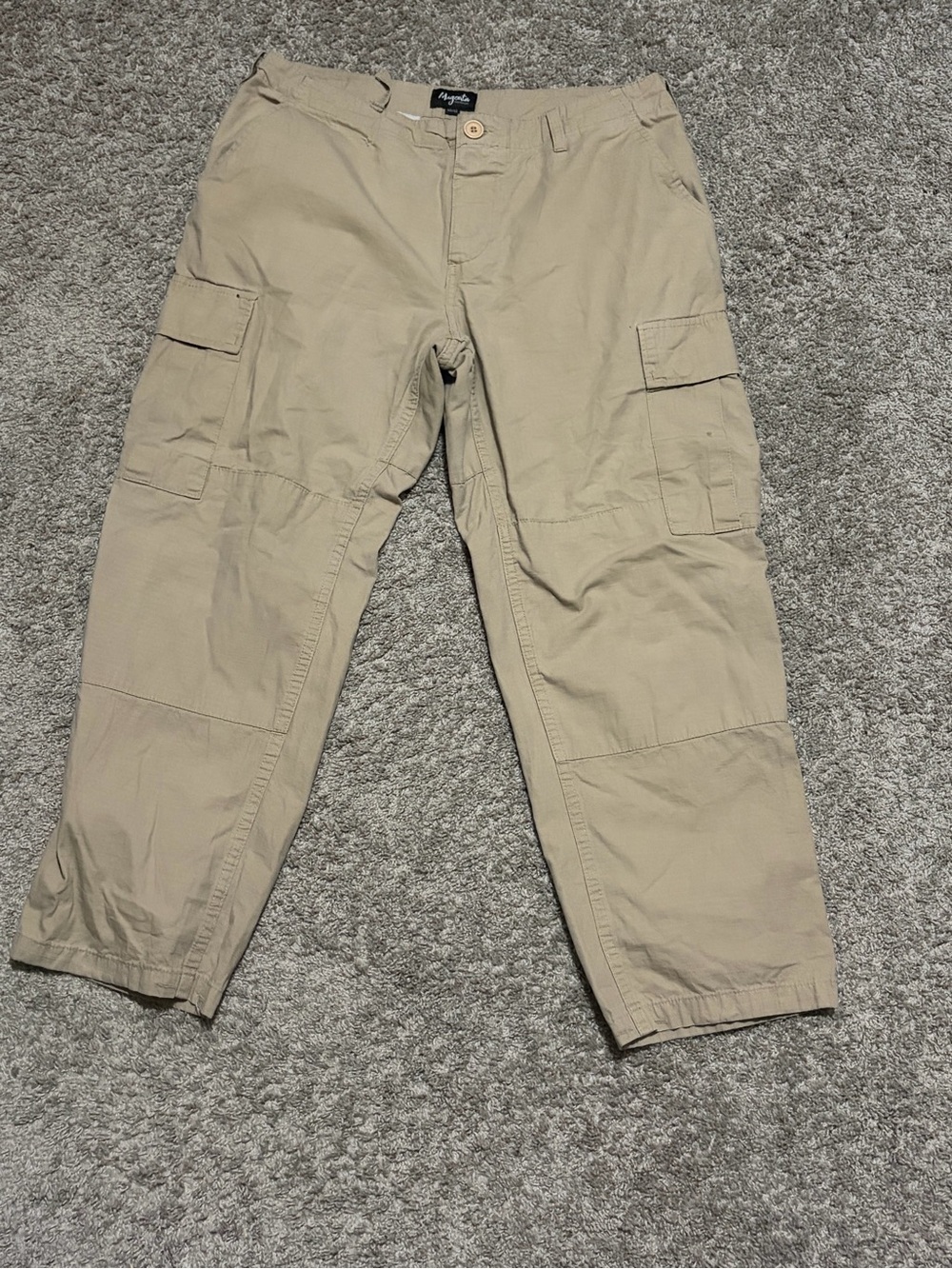Magenta Men's Tan Cargo Pants with Multiple Pockets